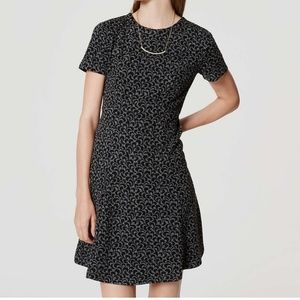 Loft Ivy Jacquard flare dress
